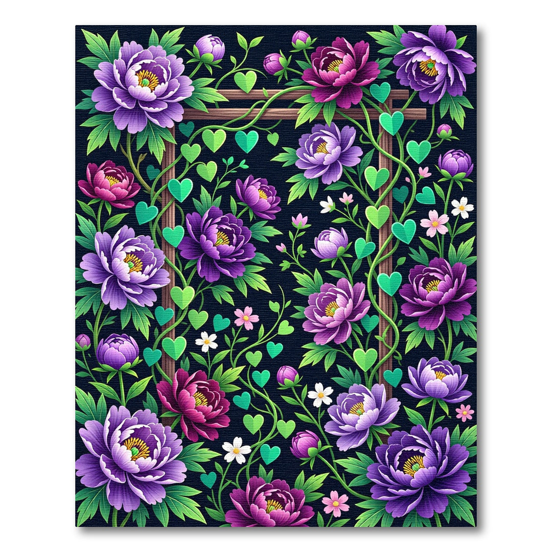 Vibrant Purple Peony Garden Rug