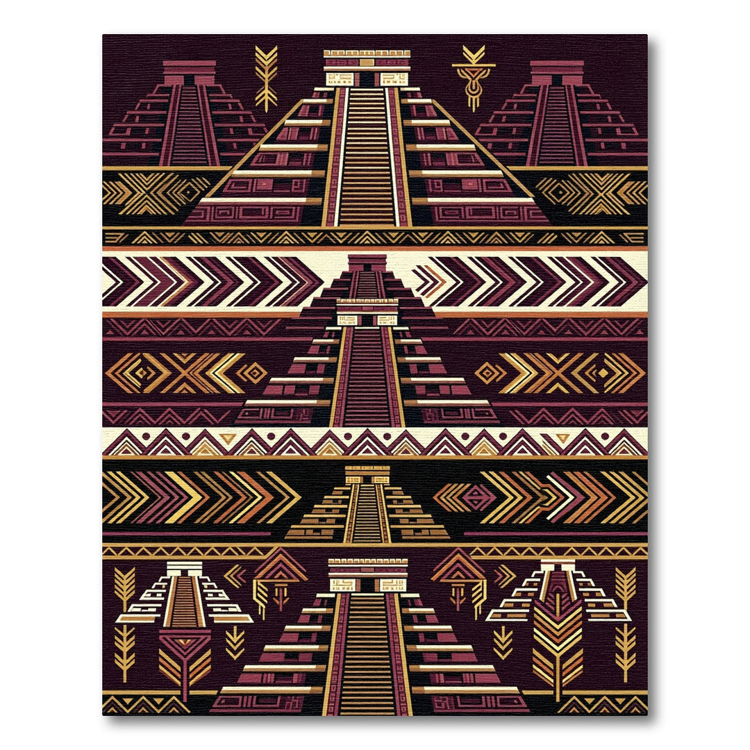 Mayan Sun Temple Geometric Rug