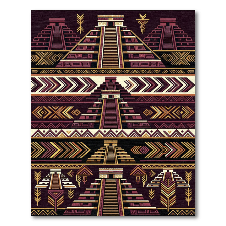 Mayan Sun Temple Geometric Rug
