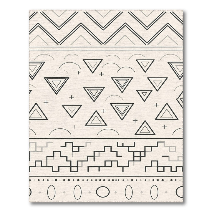 Black Geometric Triangle Chevron Area Rug