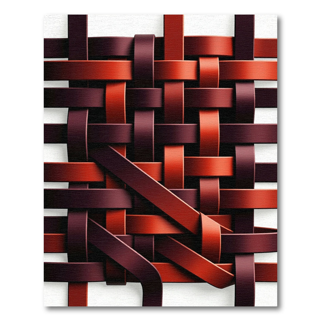 Woven Scarlet and Chestnut Straps Rug