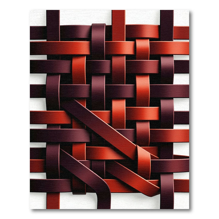 Woven Scarlet and Chestnut Straps Rug