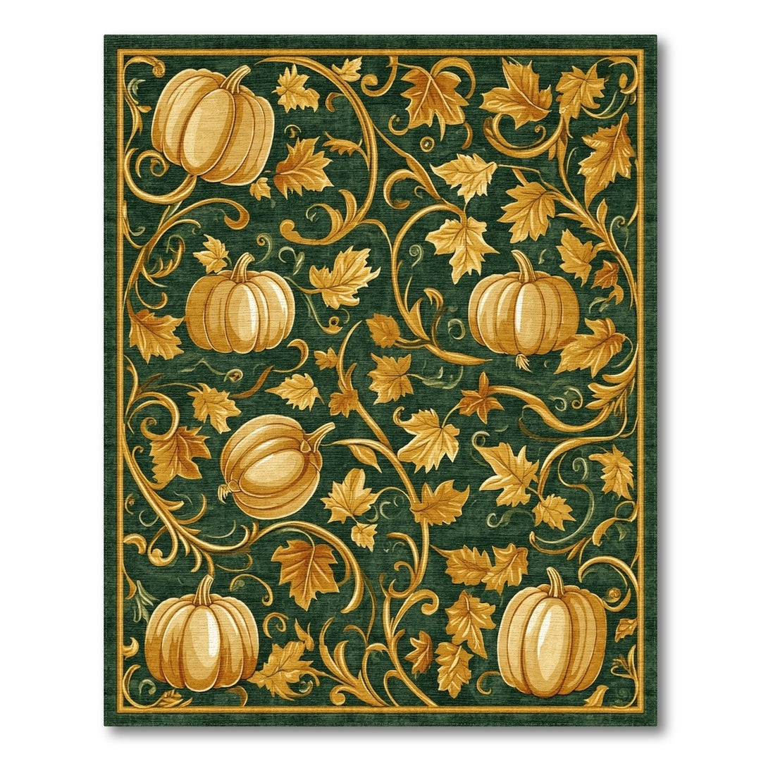 Green Pumpkin Vine Area Rug