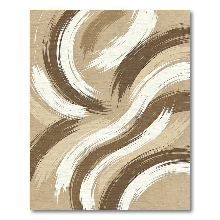 Abstract Earthy Swirl Brushstroke Rug