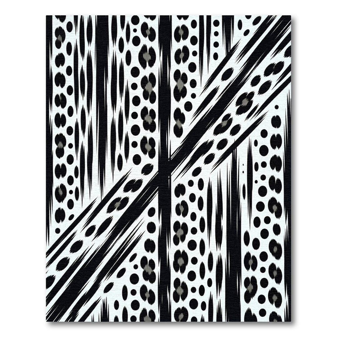 Chic Black Leopard Stripe Rug