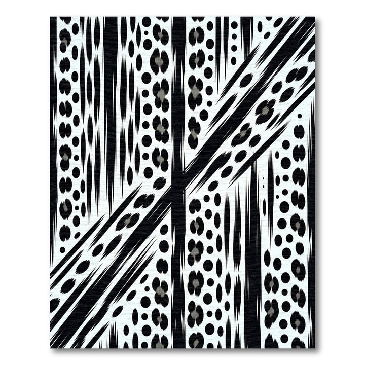 Chic Black Leopard Stripe Rug