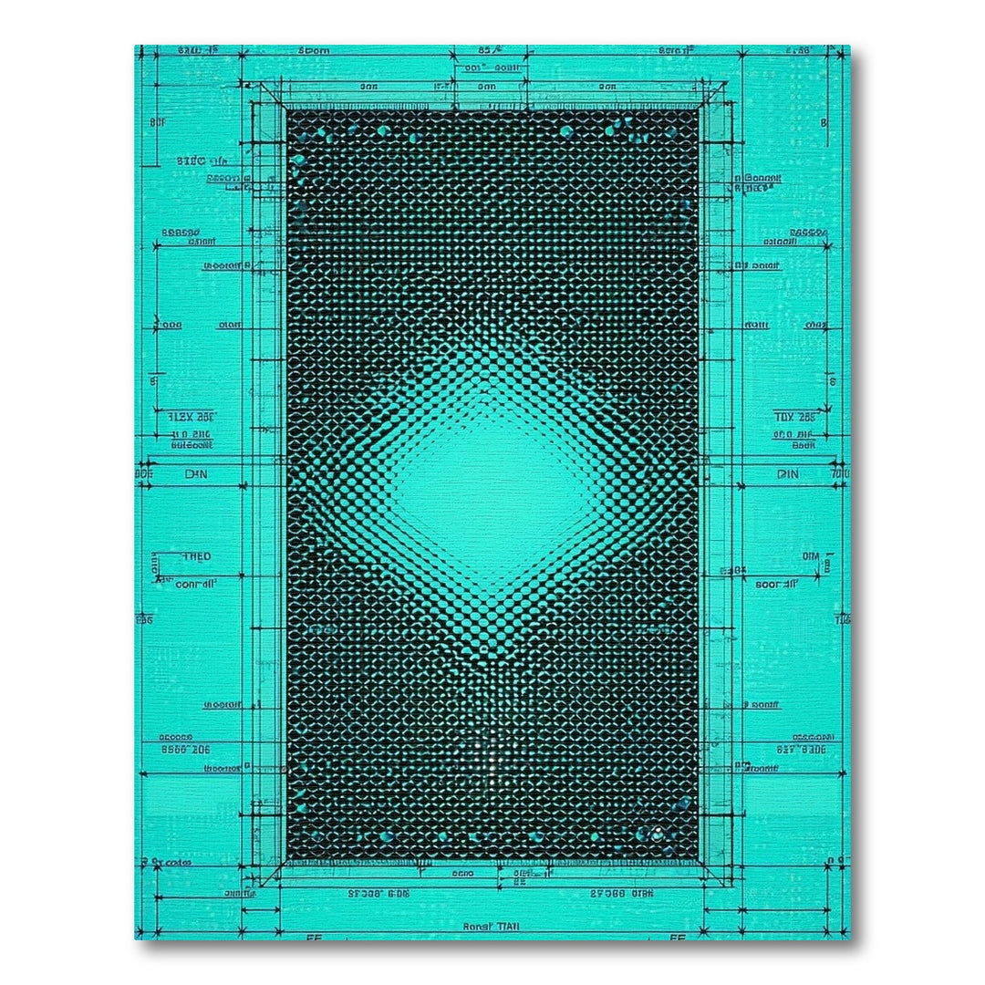 Diamond Teal Geometric Diamond Area Rug