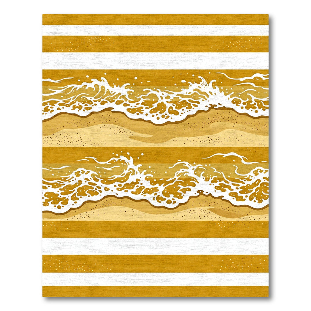 Golden Beach Wave Stripe Rug