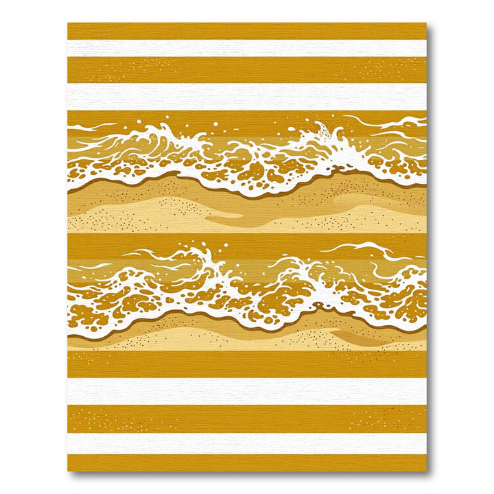Golden Beach Wave Stripe Rug