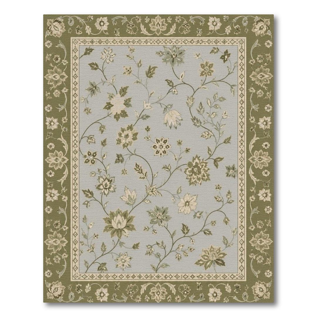 Sage Floral Vintage Sage Green Floral Vintage Area Rug