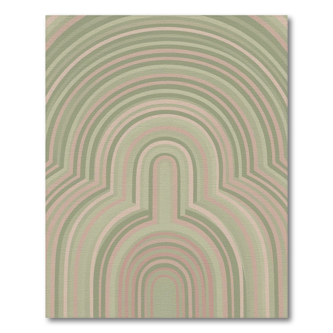 Green Geometric Arch Area Rug