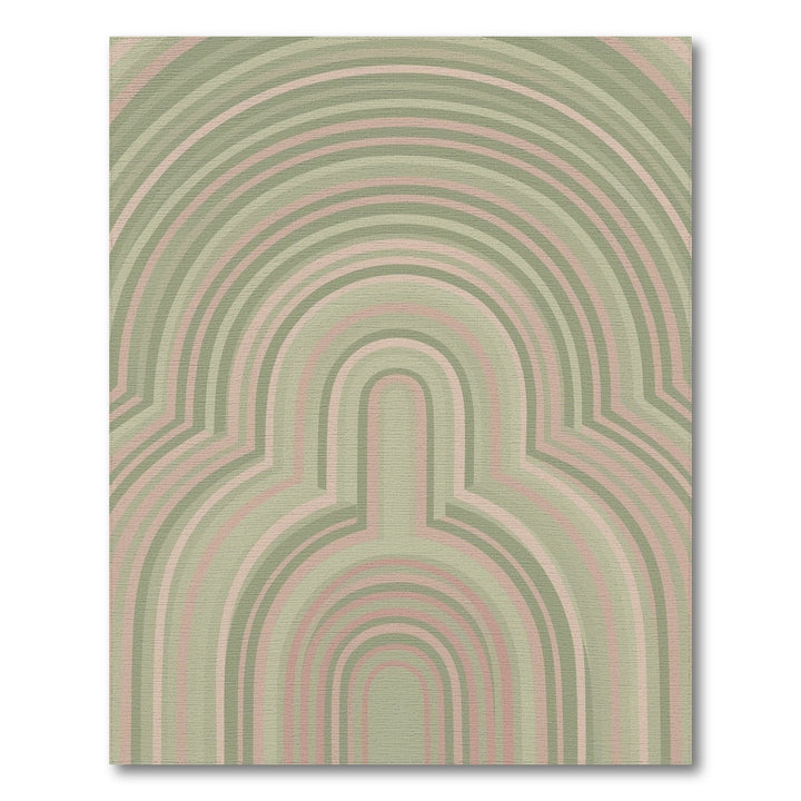 Green Geometric Arch Area Rug