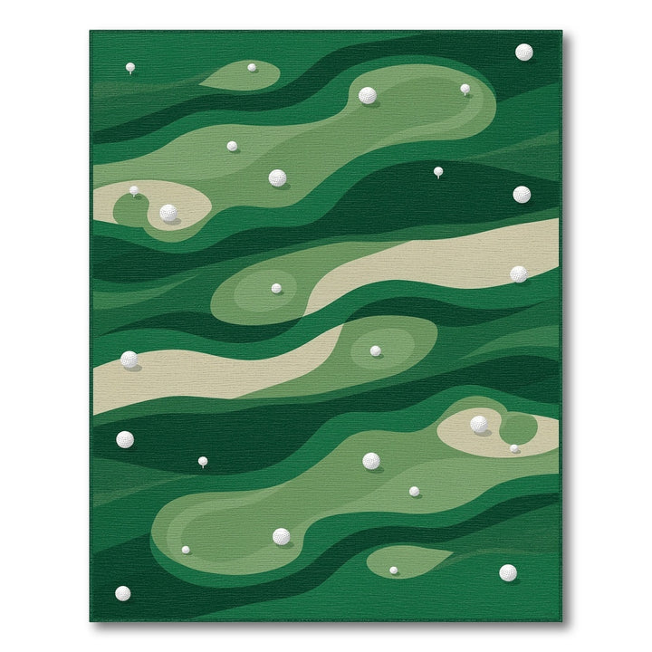 Abstract Green Golf Course Area Rug