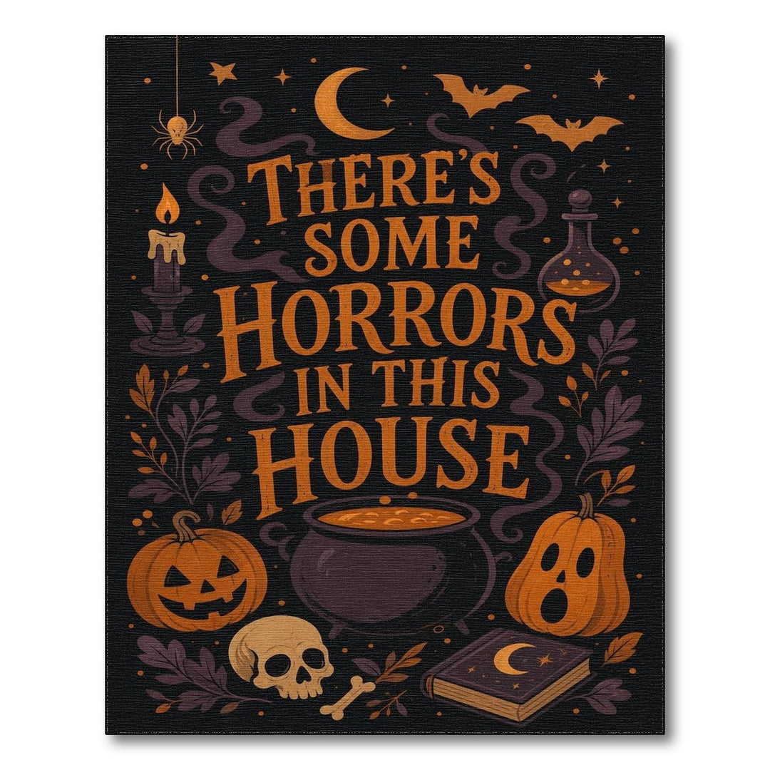 Horrors In This House Halloween Area Rug