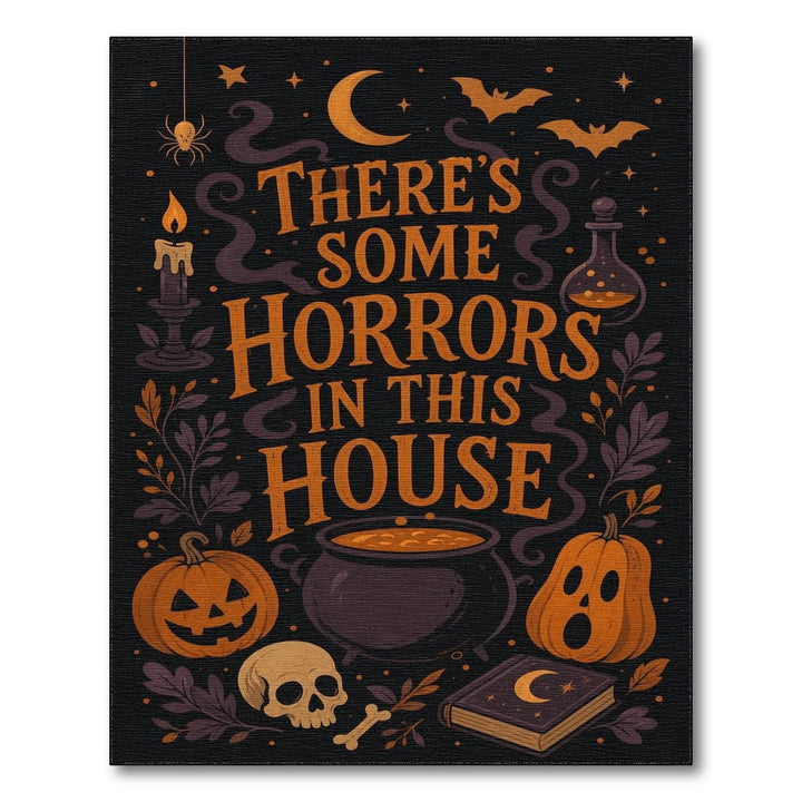 Horrors In This House Halloween Area Rug