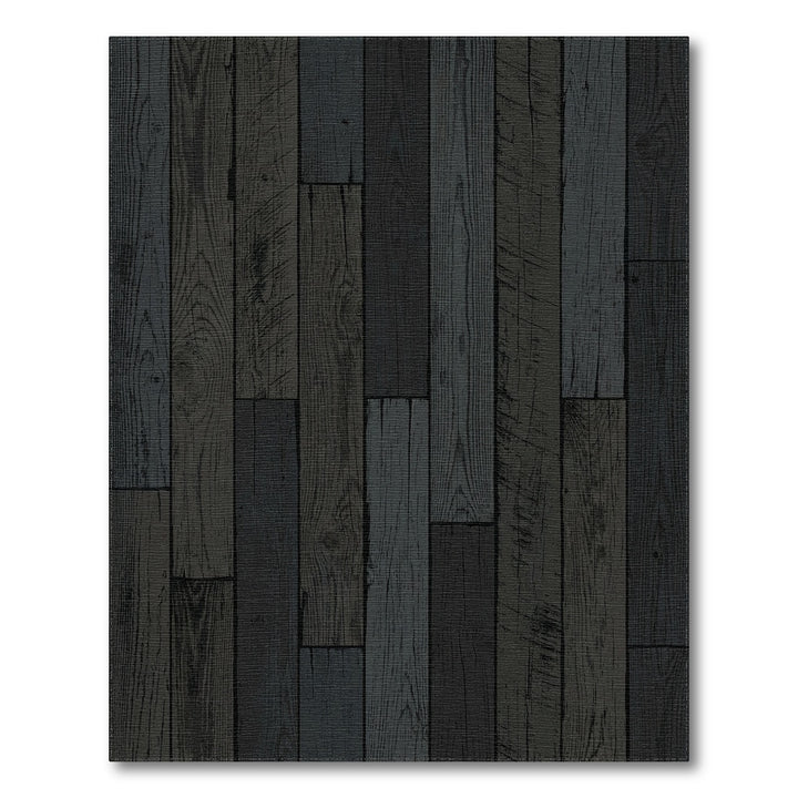 Dark Grey Weathered Wood Plank Texture Rug
