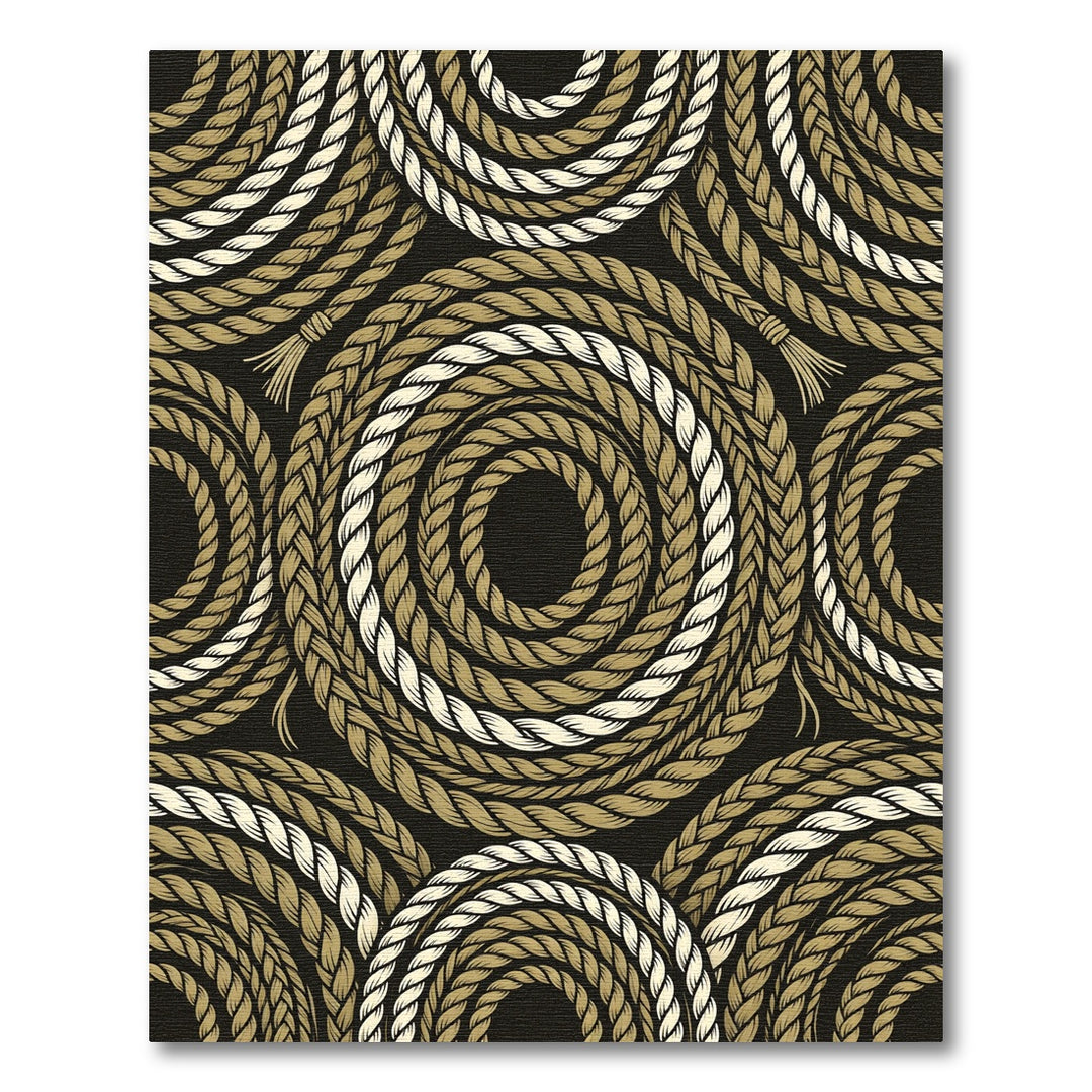 Braided Rope Swirls Tan Cream Rug
