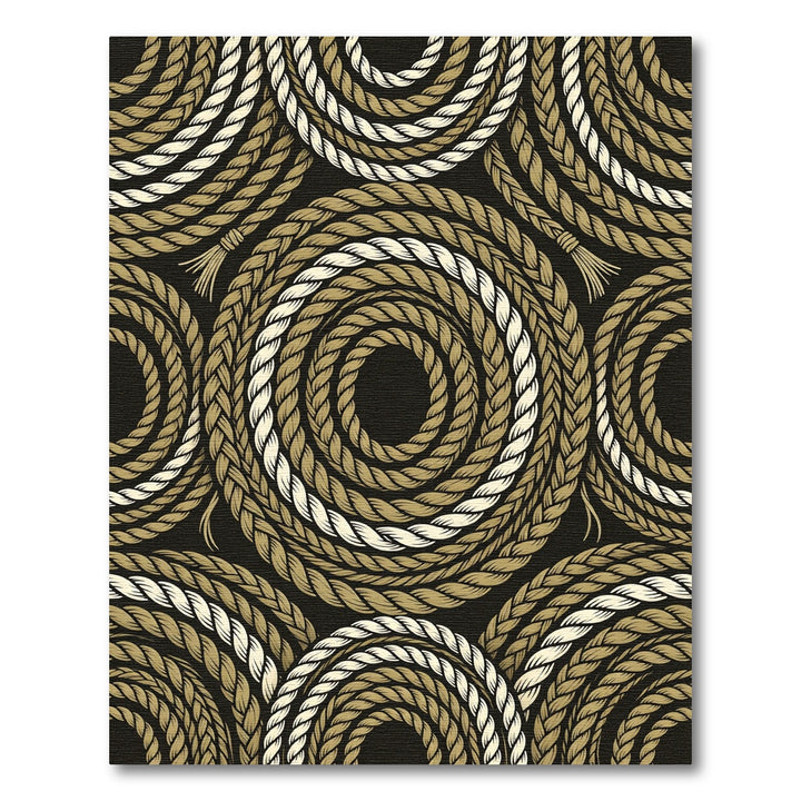 Braided Rope Swirls Tan Cream Rug
