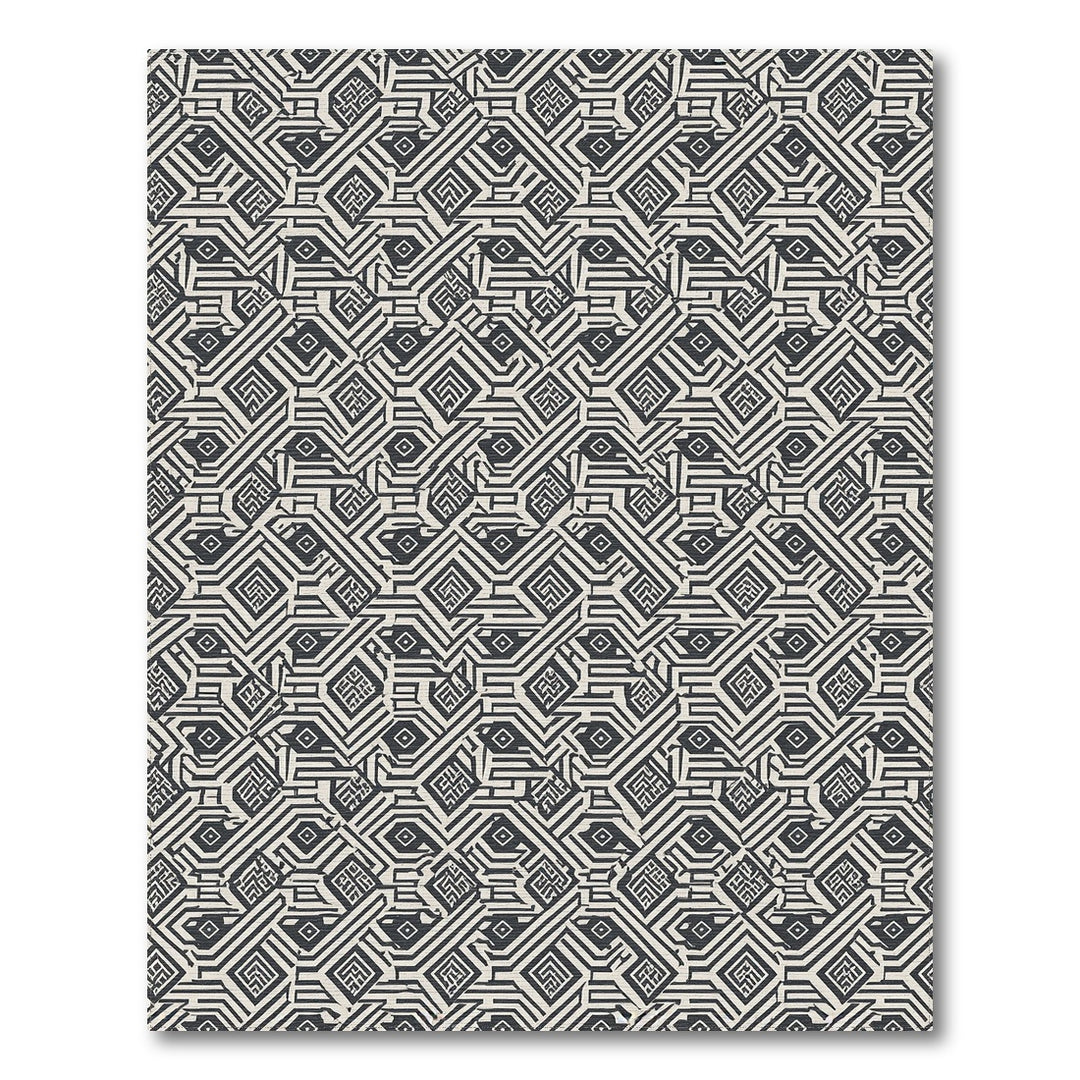 Black White Geometric Area Rug