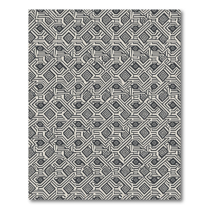 Black White Geometric Area Rug