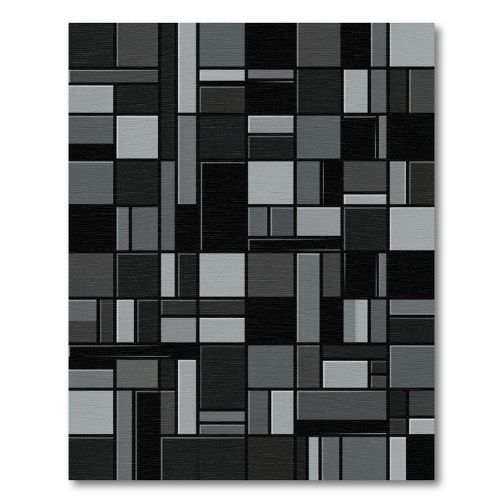 Monochrome Geometric Abstract Composition Rug