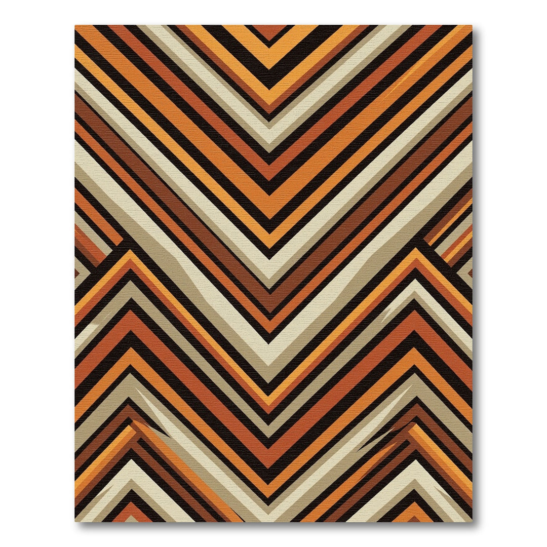 Bold Geometric Chevron Orange Cream Rug