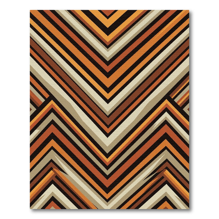 Bold Geometric Chevron Orange Cream Rug