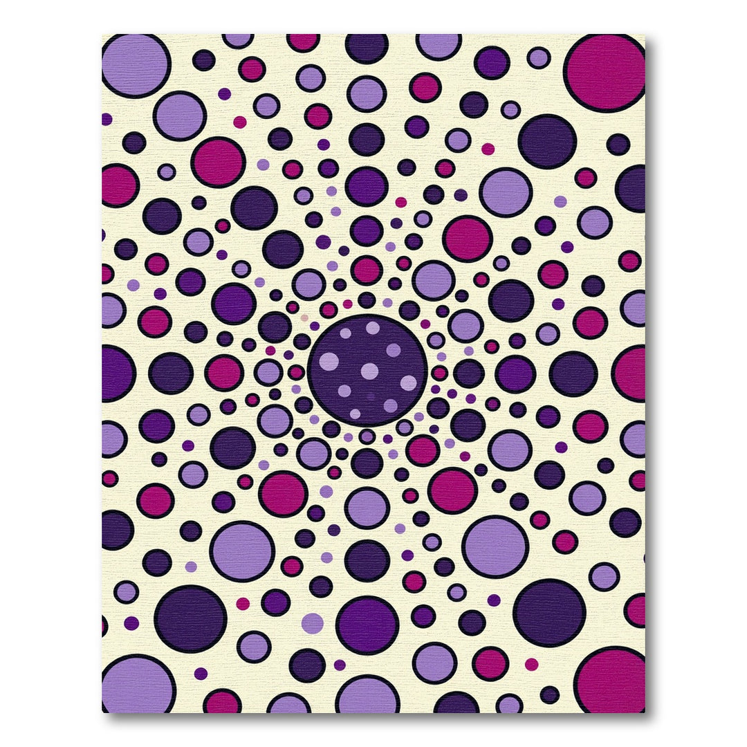 Vibrant Purple Dot Mandala Rug