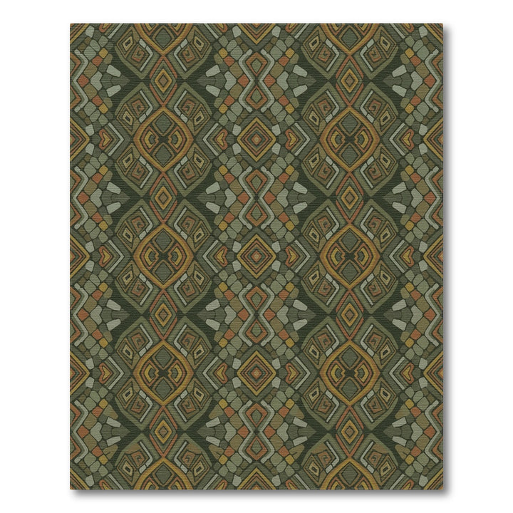 Earthy Abstract Tribal Diamond Rug