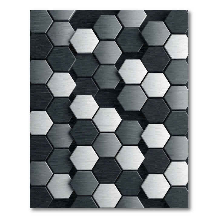 Sophisticated Gray Geometric Hexagon Rug