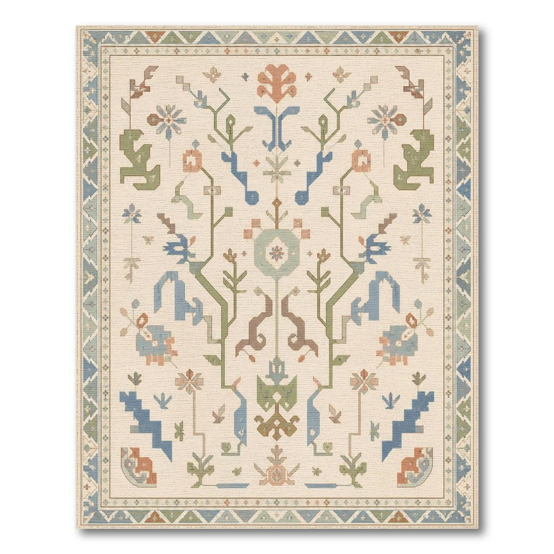 Heritage Tribal Blue Teal Area Rug