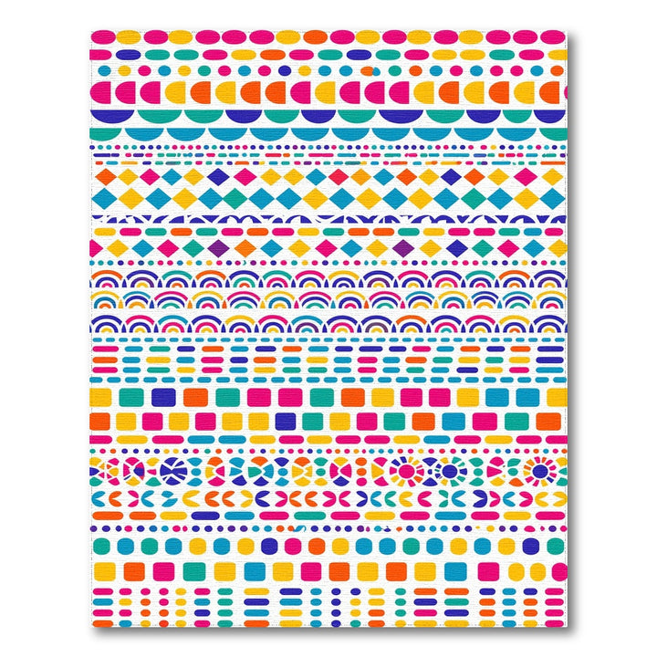 Vibrant Rainbow Geometric Multi-color and Patterns Area Rug