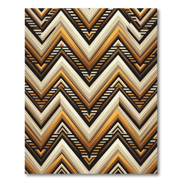 Golden Earthy Chevron Zigzag Rug