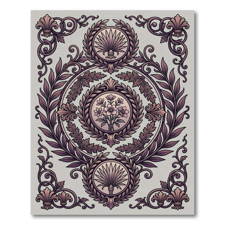 Ornate Floral Laurel Medallion Rug