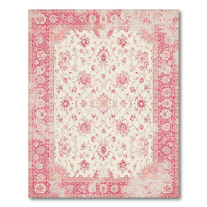Pink Floral Vintage Area Rug