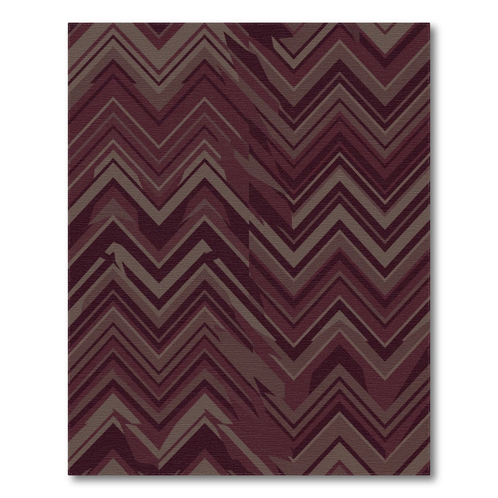 Crimson Brown Chevron Jagged Lines Rug