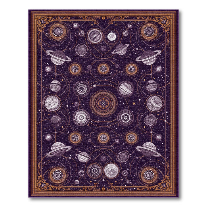 Purple Celestial Orbit Area Rug