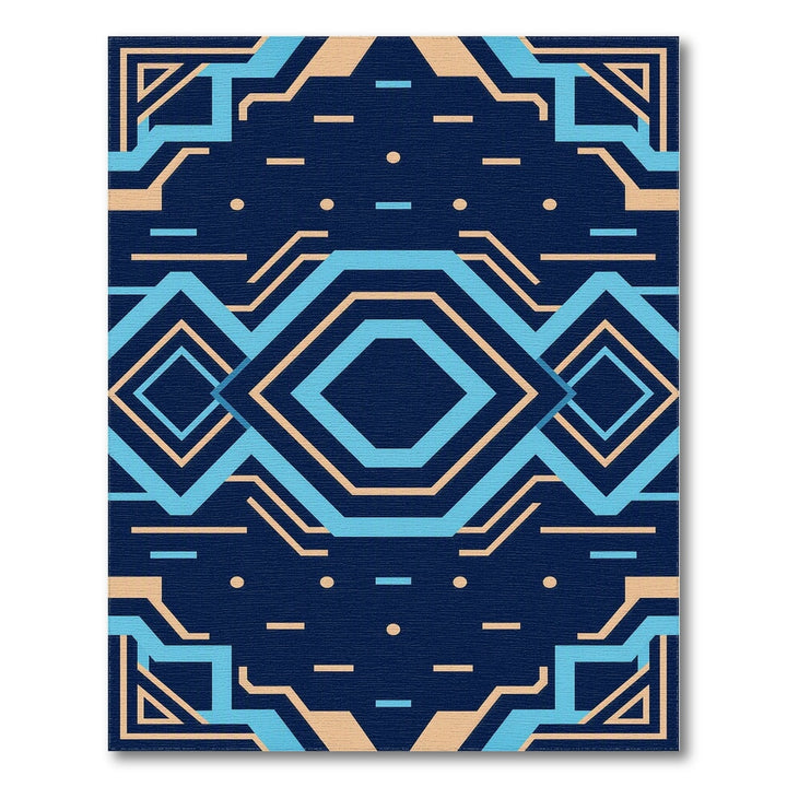 Blue Geometric Hexagon Area Rug