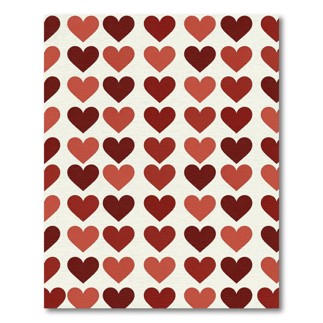 Crimson Hearts Grid Rug