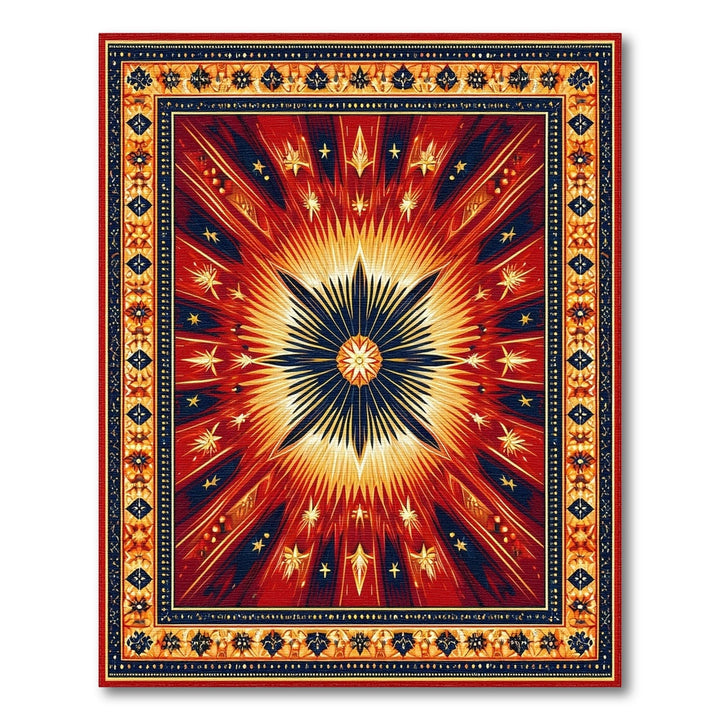 ODIKA Radiant Red Starburst Area Rug