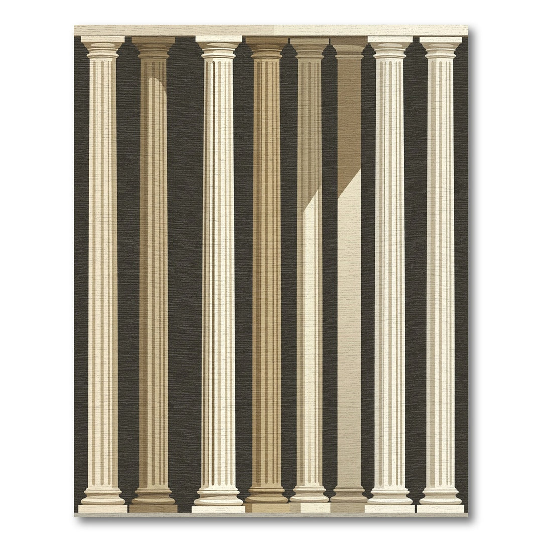 Classic Beige Architectural Column Rug