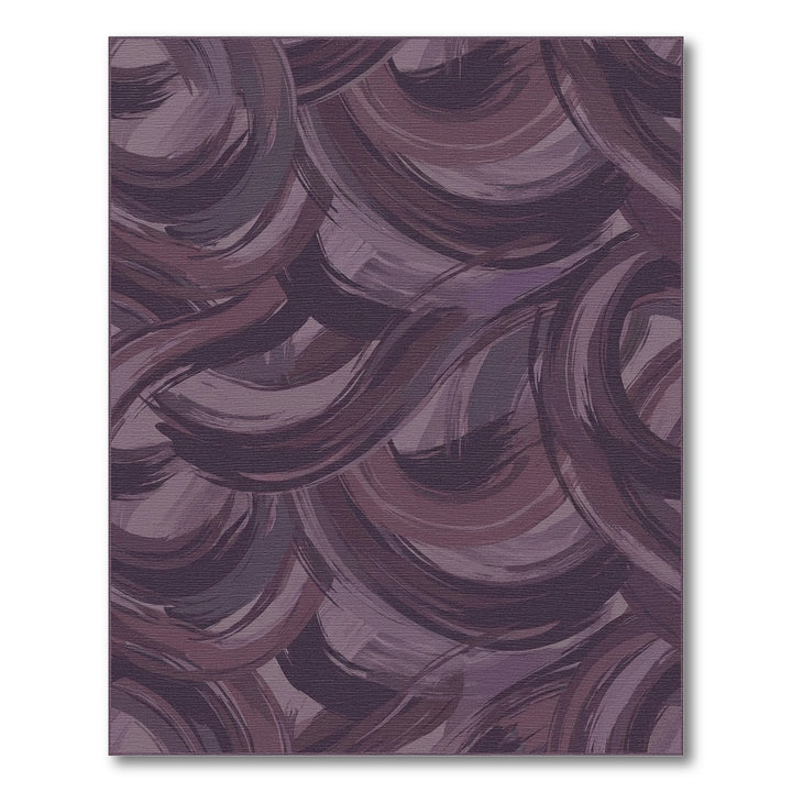 Deep Plum Brushstroke Swirls Rug