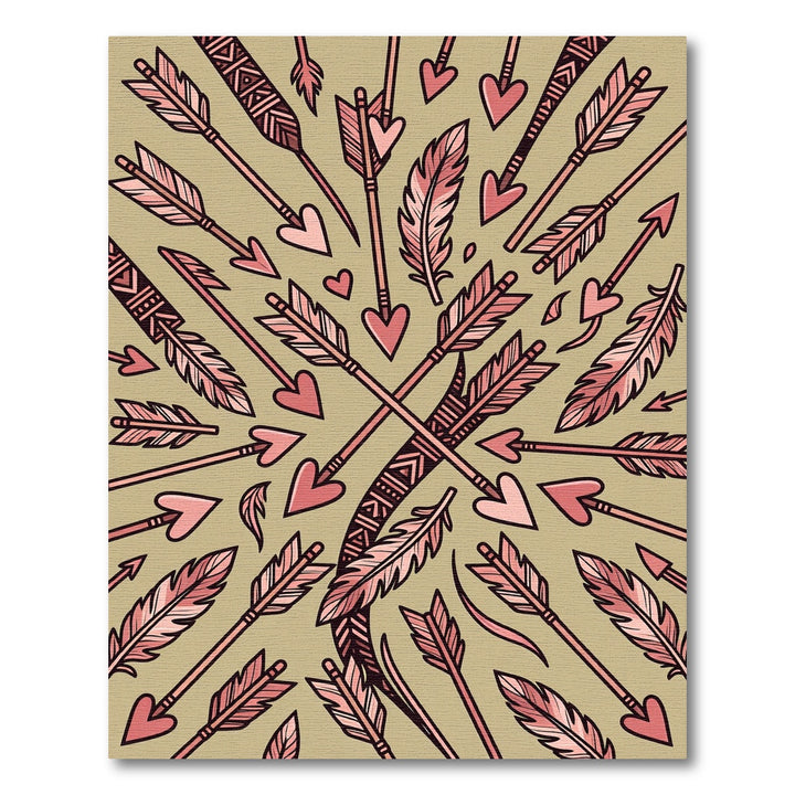 Tribal Arrows And Feathers Pink Rug
