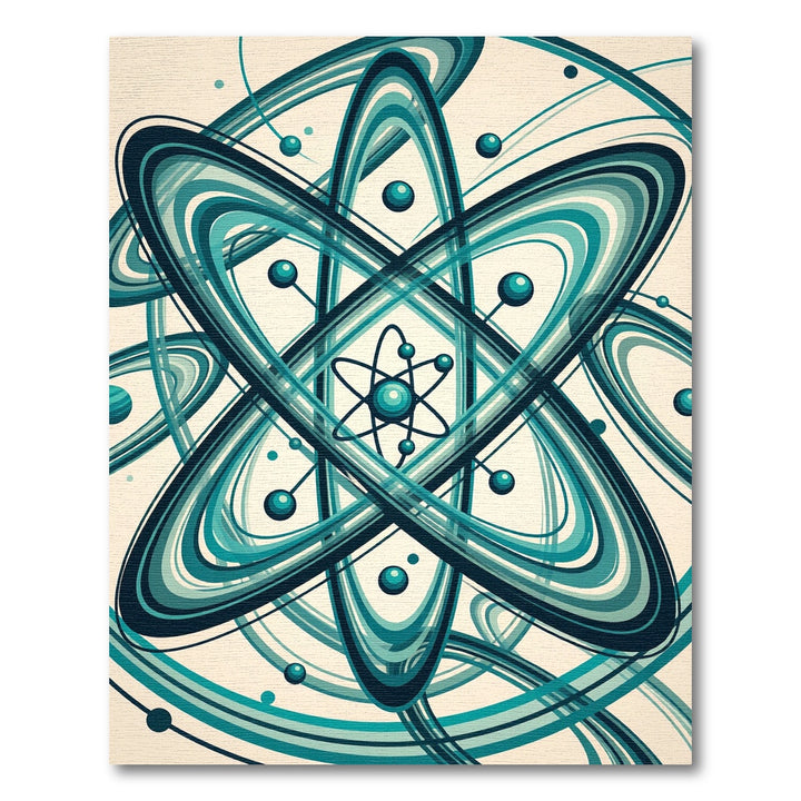 Aqua Atomic Swirls Orbit Rug