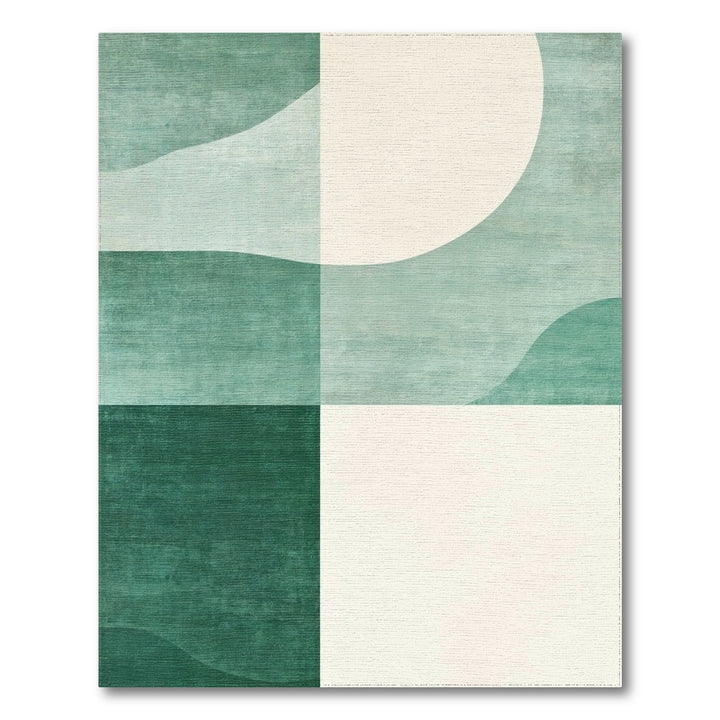 Wave Abstract Area Green Abstract Wave Area Rug