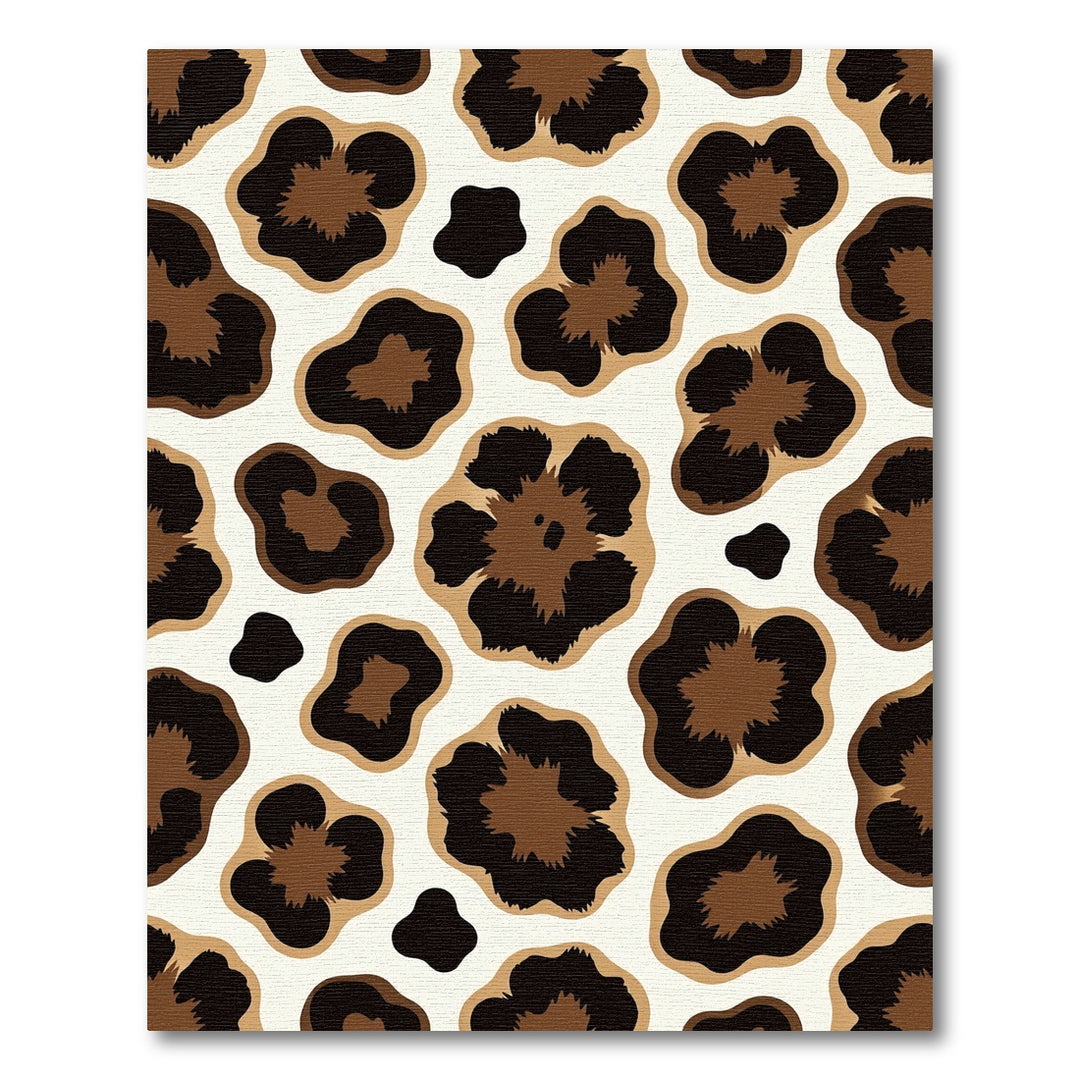 Leopard Print Brown and Tan Rug