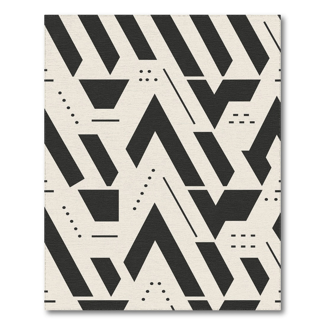 Black White Geometric Area Rug