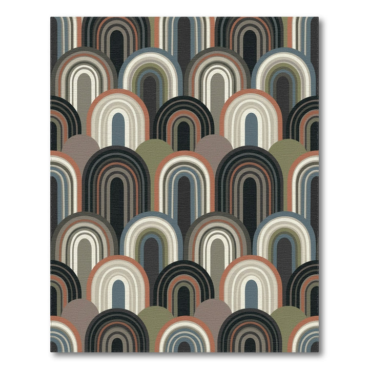 Abstract Arched Layers Earthy Tones Rug