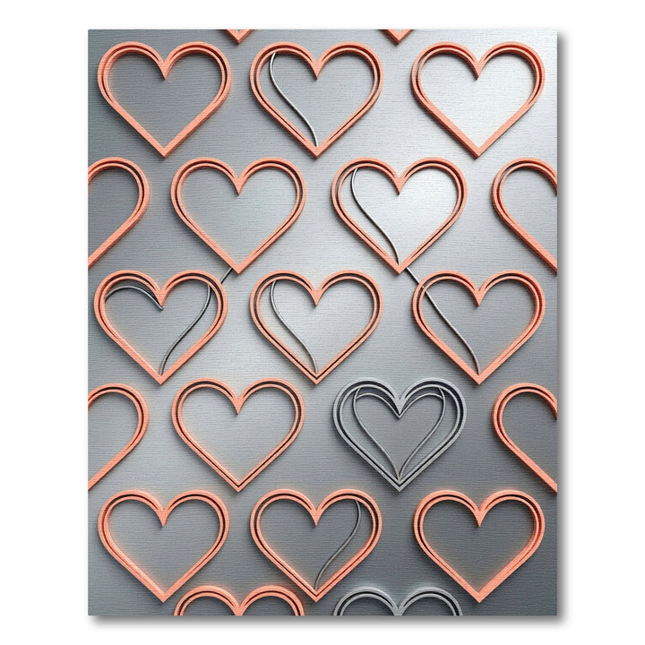 Coral Heart Paperclip Arrangement Rug