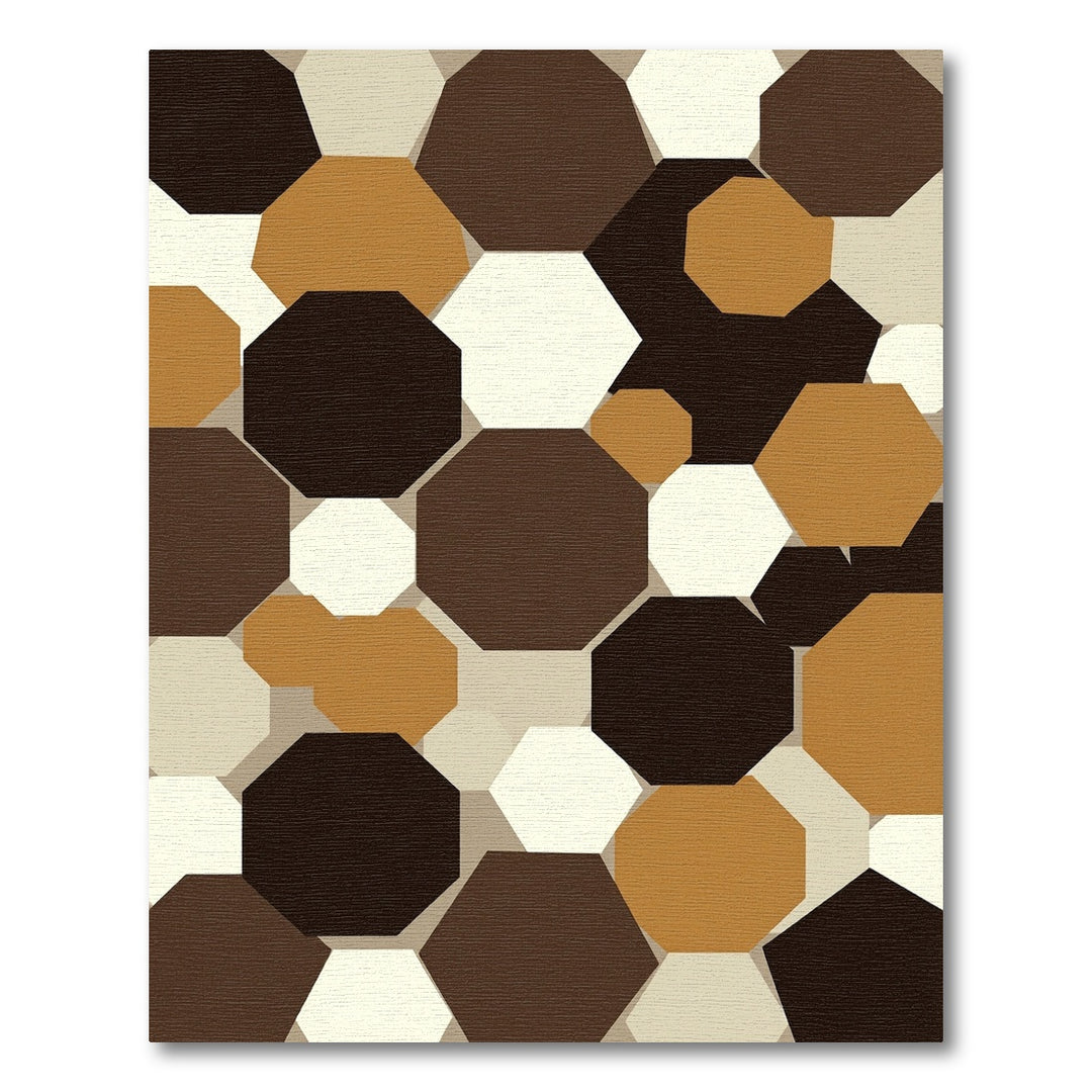 Earthy Octagon Mosaic Collage Rug